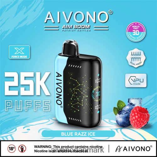 Aivono AIM BOOM 25000 blå razz is 4H8266345 - Aivono Puffs