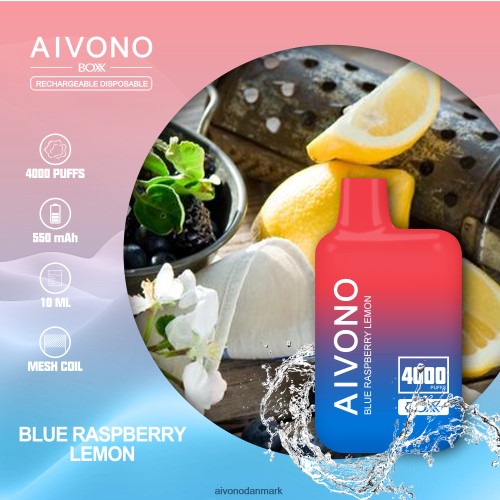 Aivono AIM BOXX 4000 blå hindbær citron 4H8266217 - Aivono Puffs