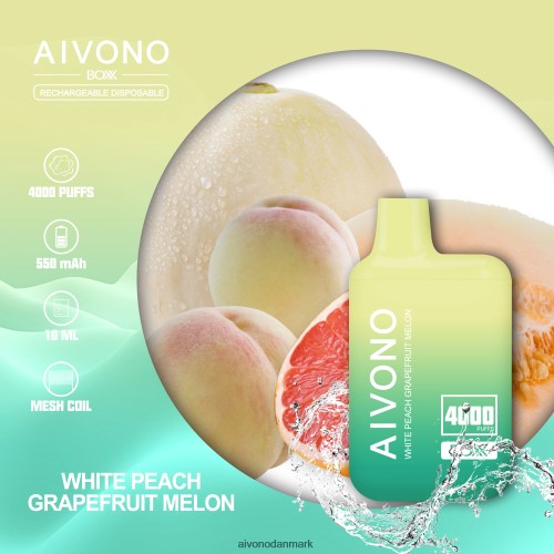 Aivono AIM BOXX 4000 hvid fersken grapefrugt melon 4H8266224 - Aivono Vape Danmark