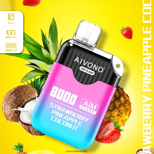 Aivono AIM CLEAR 8000 jordbær ananas kokosnød 4H8266207 - Aivono Danmark