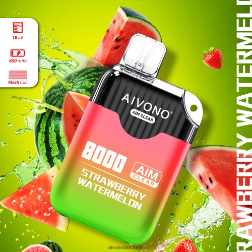 Aivono AIM CLEAR 8000 jordbær vandmelon 4H8266208 - Aivono Vape Danmark