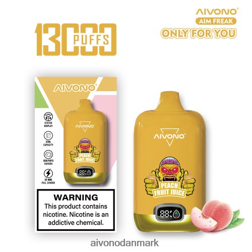 Aivono AIM FREAK 13000 fersken frugtjuice 4H8266245 - Aivono Puffs