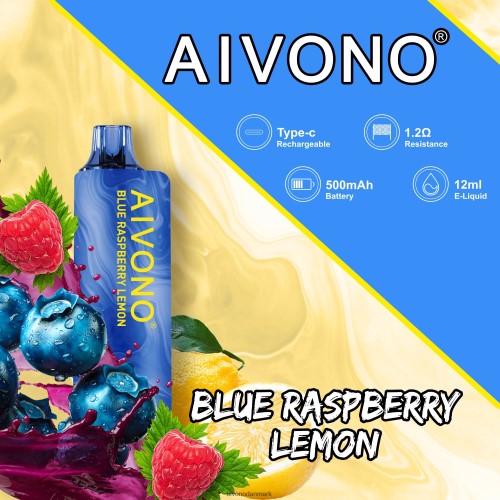 Aivono AIM GUN 7000 blåbær hindbær citron 4H8266109 - Aivono Puffs