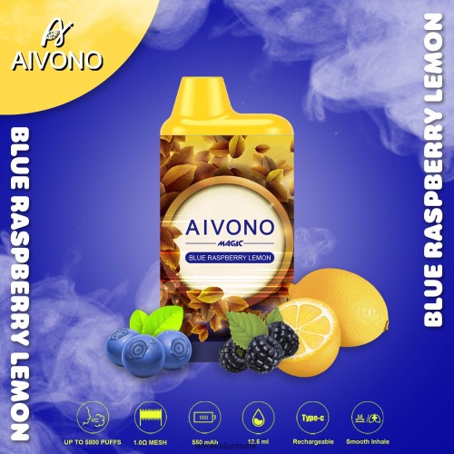 Aivono AIM MAGIC 5800 mouth box cigaret blå hindbær citron 4H826691 - Aivono Danmark