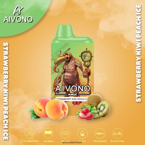 Aivono AIM MAGIC 5800 mouth box cigaret jordbær kiwi fersken is 4H826696 - Aivono Vape Danmark