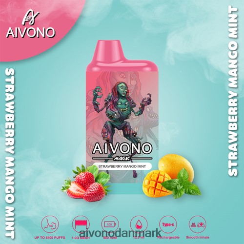 Aivono AIM MAGIC 5800 mouth box cigaret jordbær mango mynte 4H826697 - Aivono Puffs