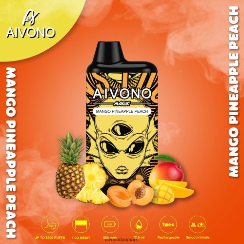 Aivono AIM MAGIC 5800 mouth box cigaret mango ananas fersken 4H826688 - Aivono Vape Danmark