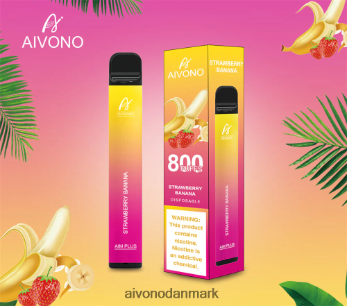 Aivono AIM PLUS 800 jordbær banan 4H8266192 - Aivono Vape Danmark