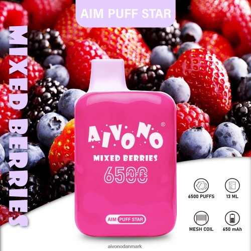 Aivono AIM PUFF STAR 6500 blandede bær 4H8266290 - Aivono Vape Review