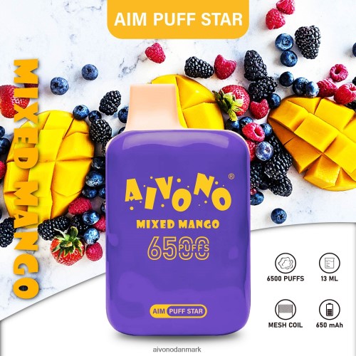 Aivono AIM PUFF STAR 6500 blandet mango 4H8266296 - Aivono Vape Danmark