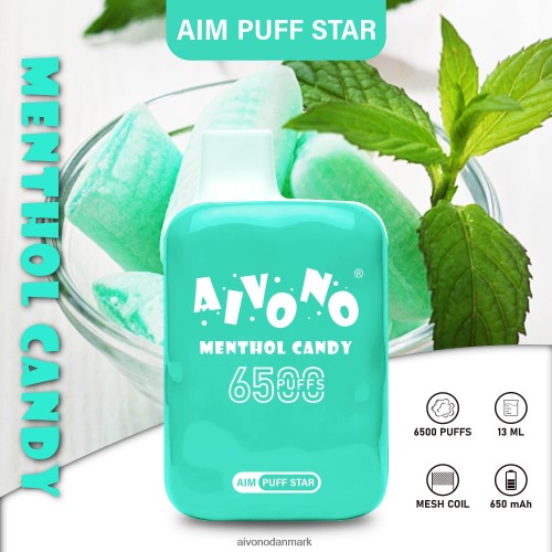 Aivono AIM PUFF STAR 6500 mentol slik 4H8266295 - Aivono Danmark