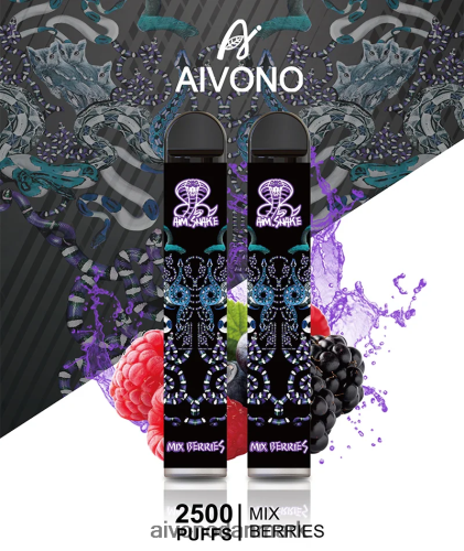 Aivono AIM SNAKE 2500 bland bær 4H8266312 - Aivono Vape Danmark