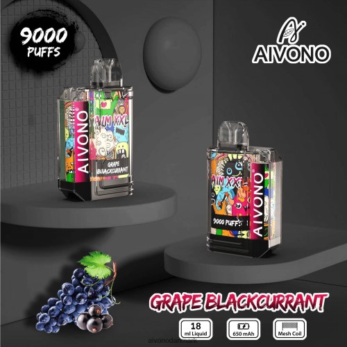 Aivono AIM XXL 9000 mund klistermærke gennemsigtig drue solbær 4H826656 - Aivono Vape Danmark