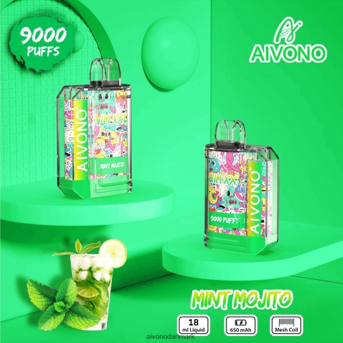 Aivono AIM XXL 9000 mund klistermærke gennemsigtig mynte mojito 4H826655 - Aivono Danmark