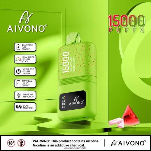 Aivono AIM magic 15000 vandmelon tyggegummi 4H826665 - Aivono Puffs
