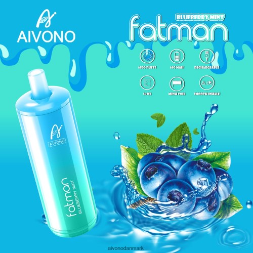 Aivono FATMAN 6800 blåbær mynte 4H826622 - Aivono Vape Review