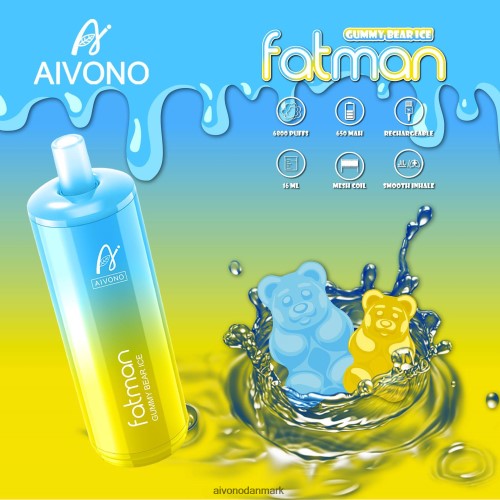 Aivono FATMAN 6800 gummibjørneis 4H826632 - Aivono Vape Danmark