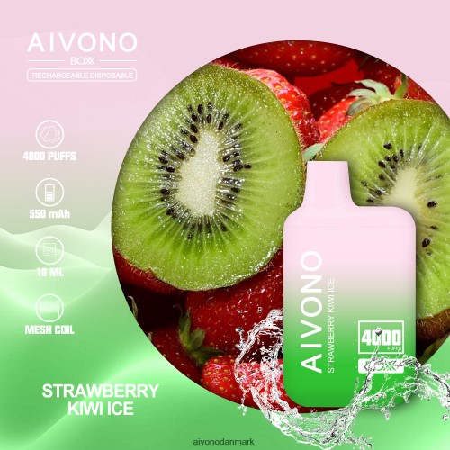 Aivono AIM BOXX 4000 jordbær kiwi is 4H8266229 - Aivono Puffs